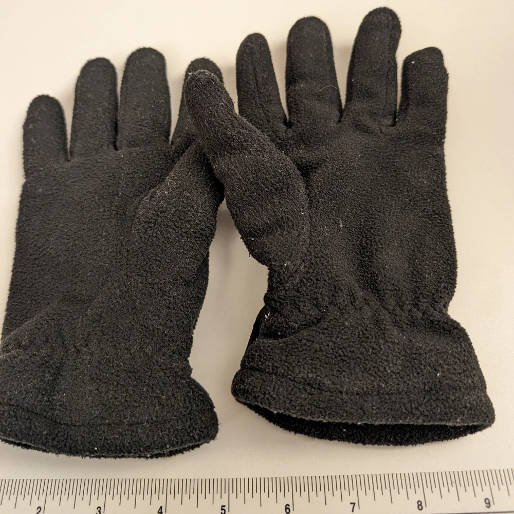 Black fleece Thinsulate fleece gloves Size M, Fuzzy, warm